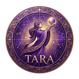 Tara app emblem — gold cosmic mark on a dark rounded square